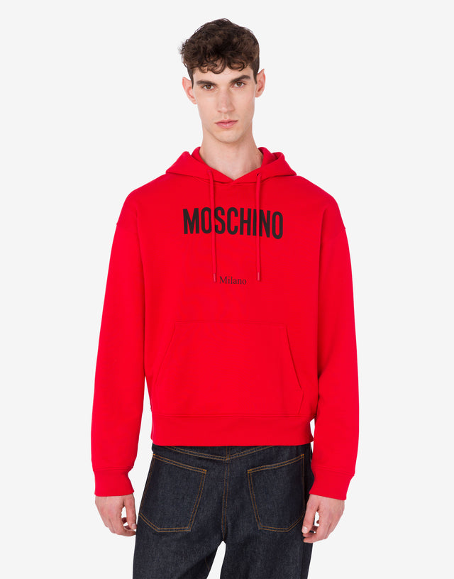 Sudadera estampada de algodón orgánico Rojo Moschino 0