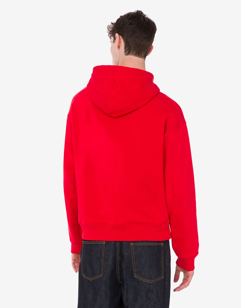 유기농 면 프린트 후드티 Red Moschino 3