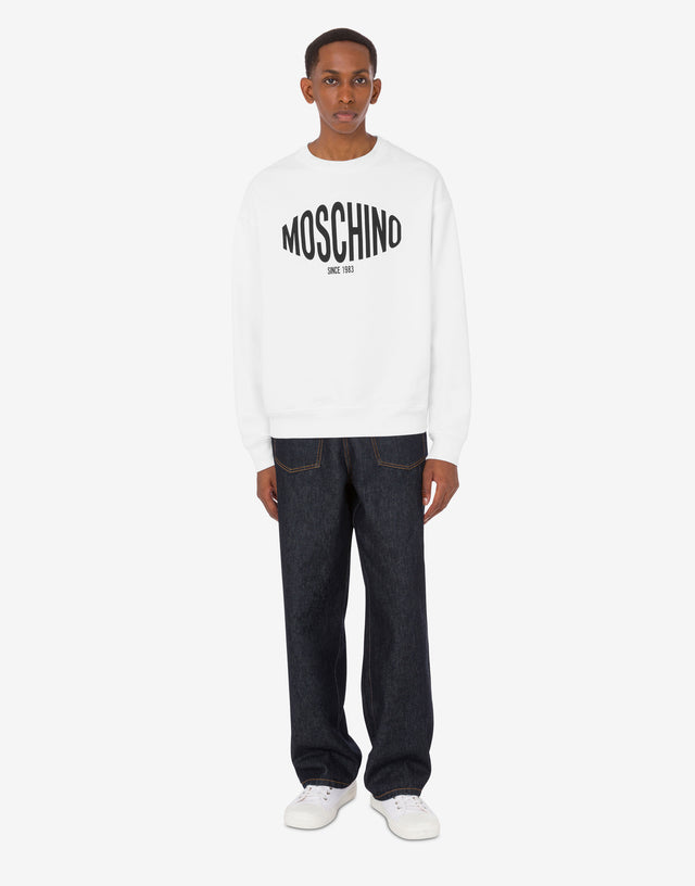 유기농 면 소재 프린트 후드티 White Moschino 1