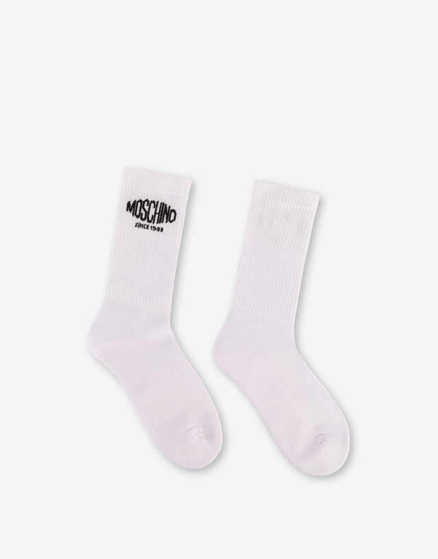 Embroidered terry socks White Moschino 0