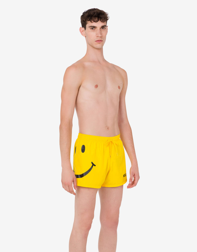 Boxer de bain en nylon Smiley® Jaune Moschino 1