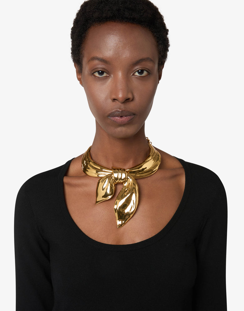Collar Choker con Lazo Gold Moschino 3