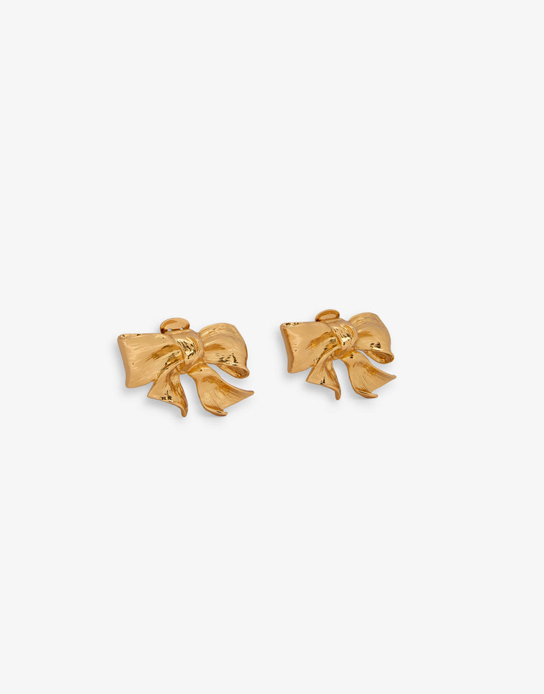Pendientes de Clip con Lazo Gold Moschino 1