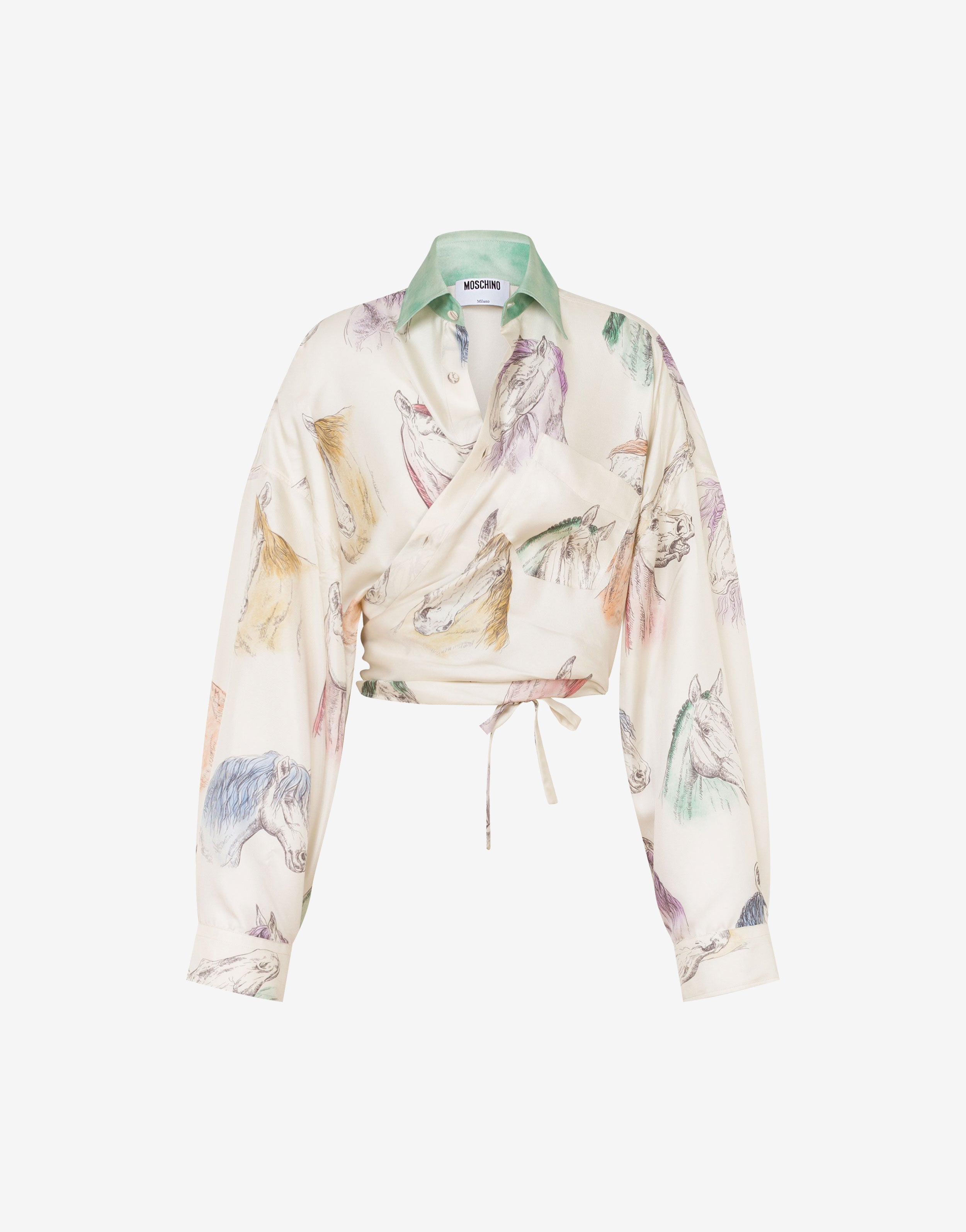 Chemise en twill de soie imprimé