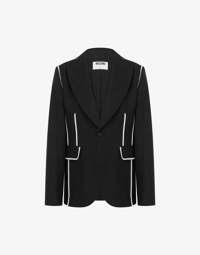 Giacca in lana stretch Nero Moschino 0