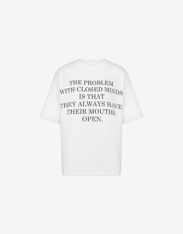 T-shirt in jersey di cotone organico Slogan Bianco Moschino 0