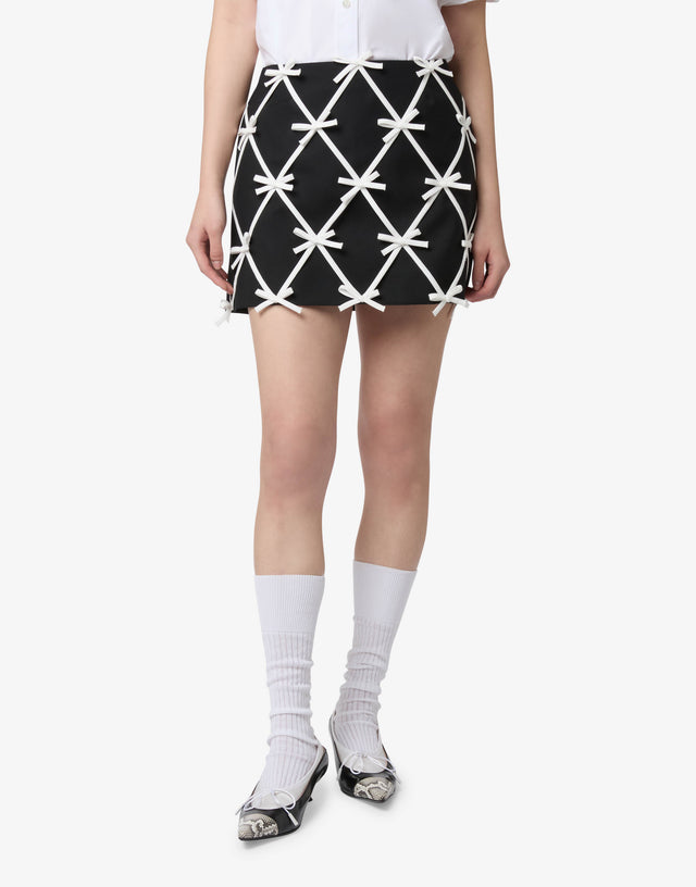 Wool skirt with bows Black Moschino 0