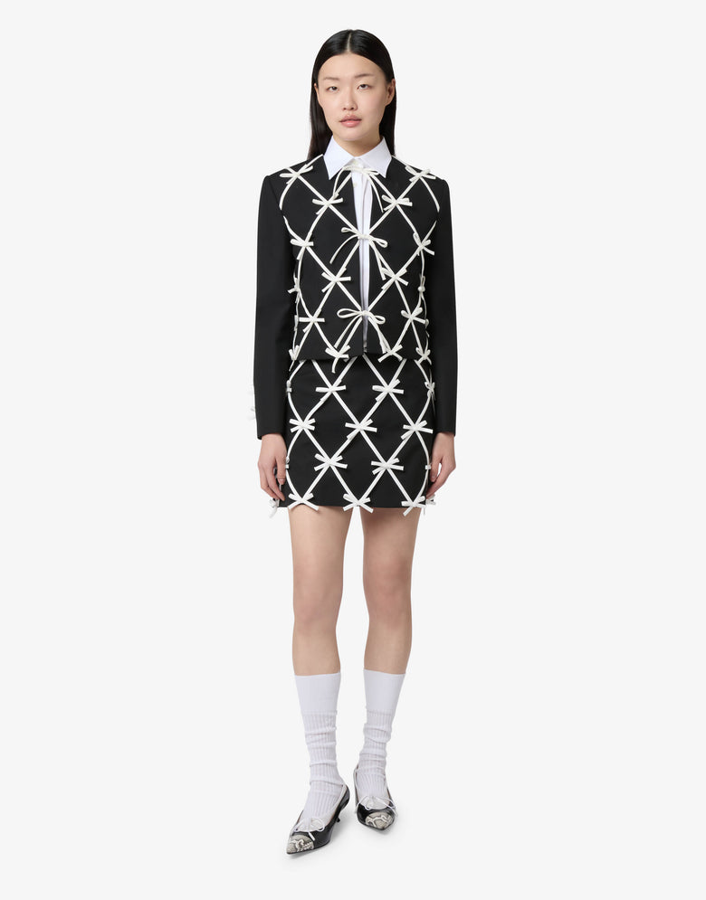 Wool skirt with bows Black Moschino 3