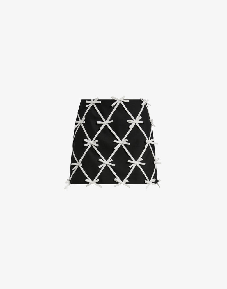Wool skirt with bows Black Moschino 4