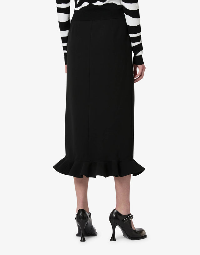 Crepe skirt with ruffles Black Moschino 1