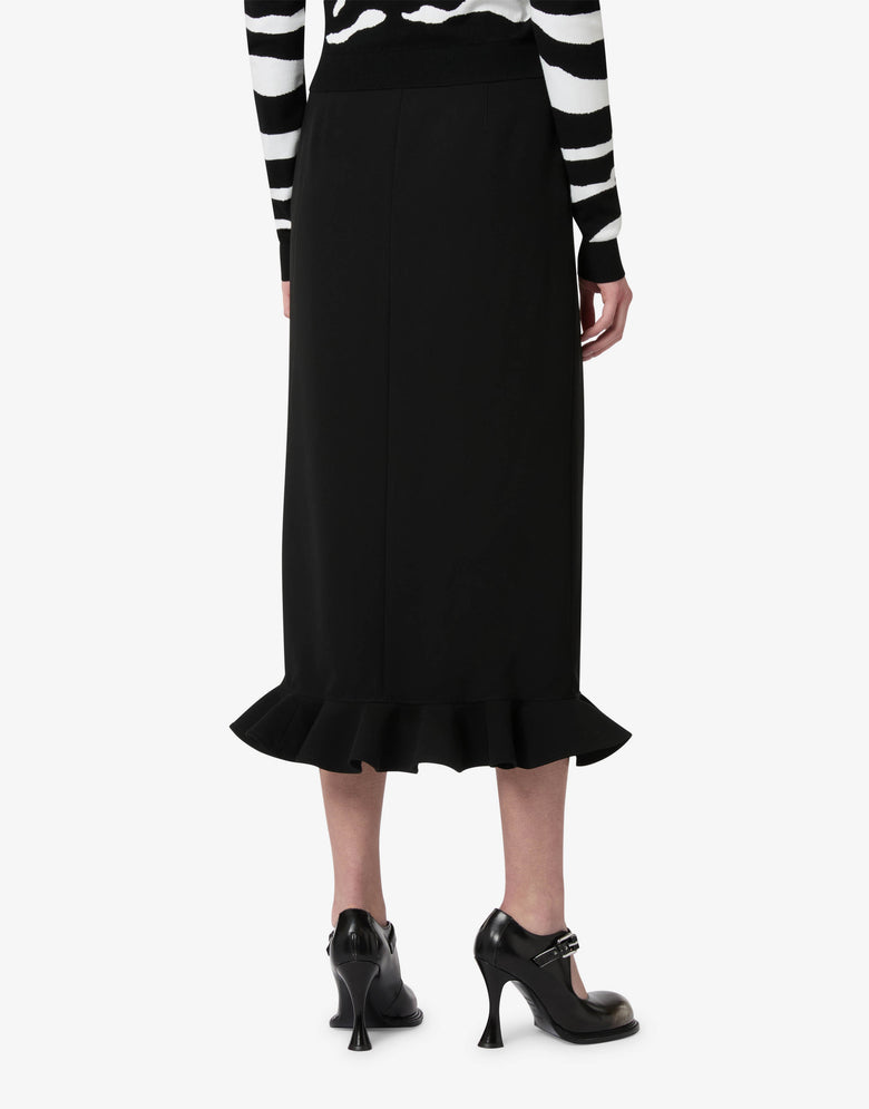Crepe skirt with ruffles Black Moschino 1