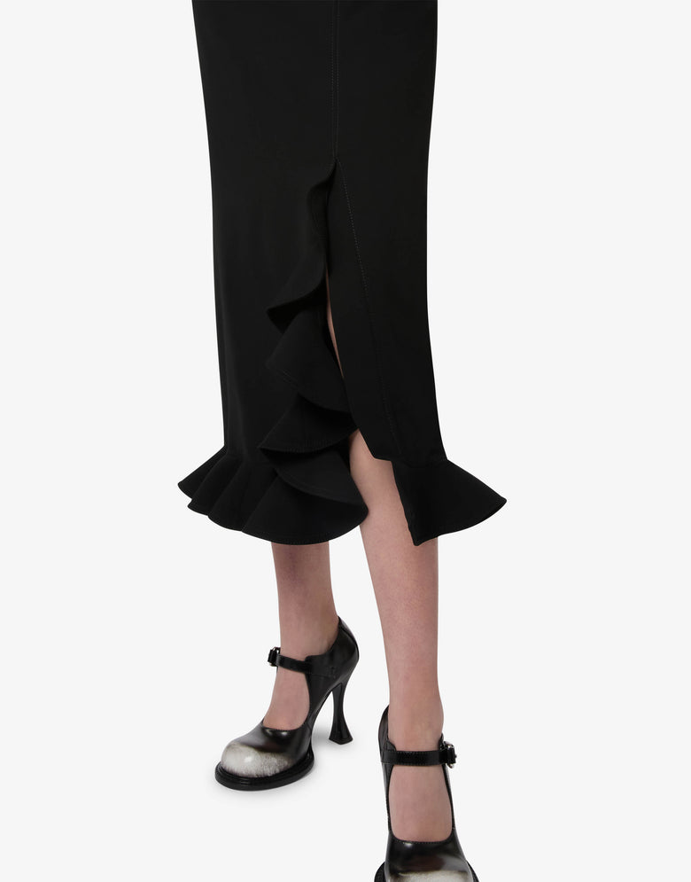 Crepe skirt with ruffles Black Moschino 2