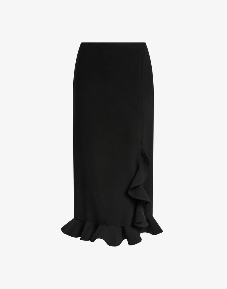 Crepe skirt with ruffles Black Moschino 4