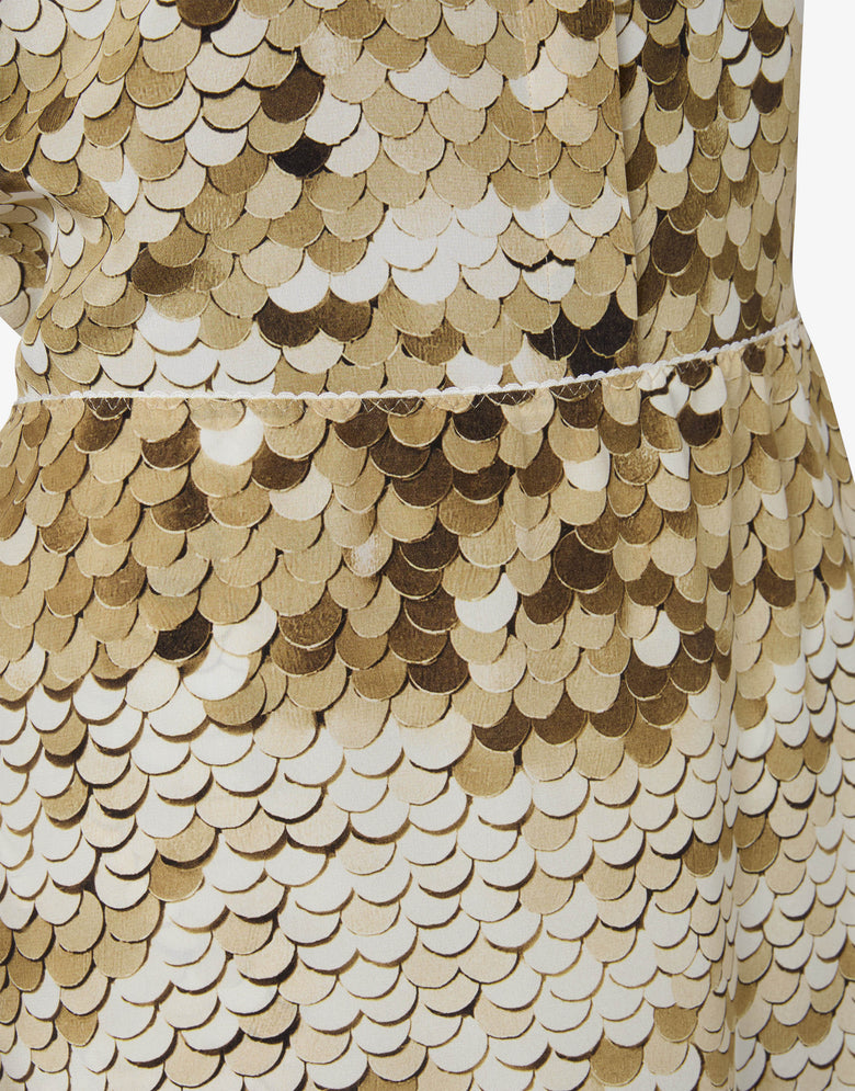 Printed silk crepe de chine skirt Gold Moschino 2
