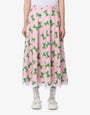 Printed cotton poplin skirt