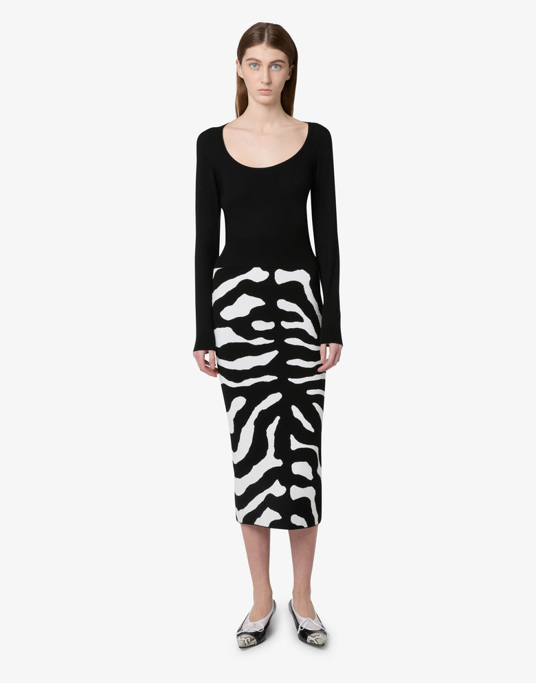 Printed stretch skirt Black Moschino 3