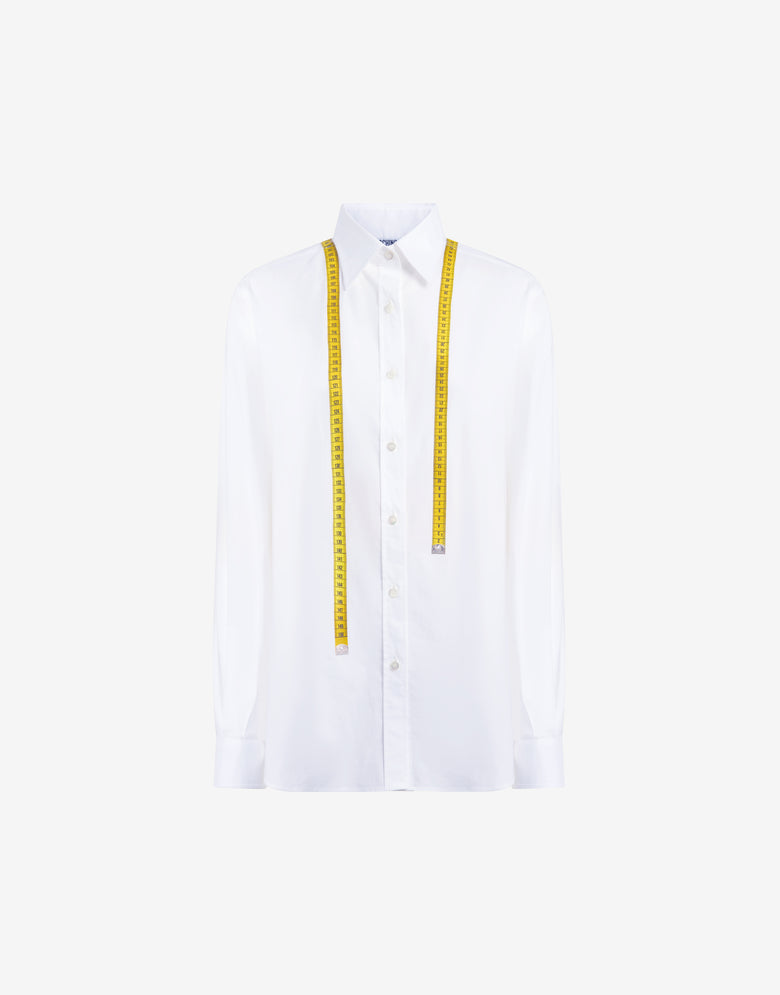 Camisa de popelín de algodón estampada Blanco Moschino 4