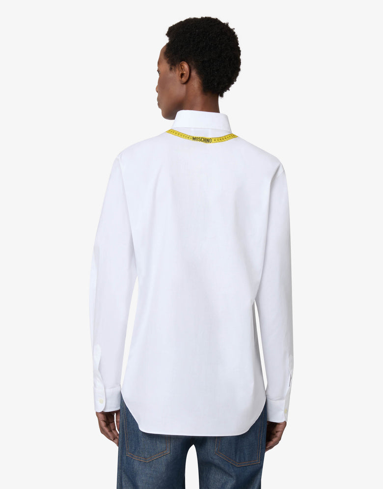 Camisa de popelín de algodón estampada Blanco Moschino 1