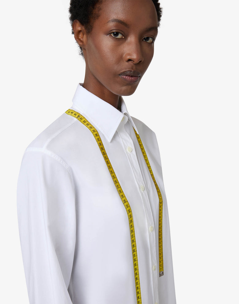 Camisa de popelín de algodón estampada Blanco Moschino 2