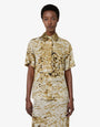 Camisa de crepé de China estampada