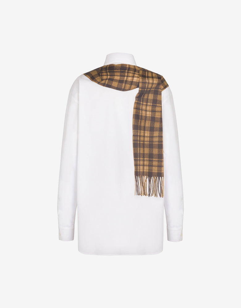 Camisa de popelín de algodón estampada Blanco Moschino 1