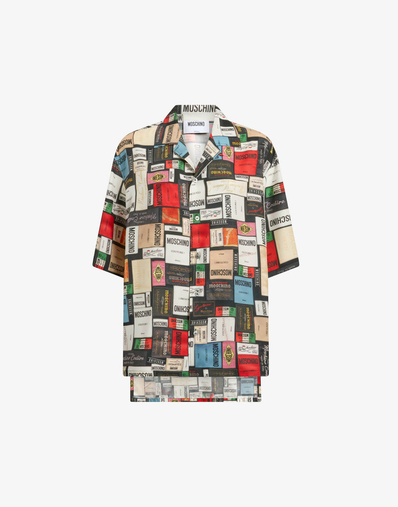 Chemise en soie imprimée Gris Moschino 4