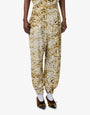 Pantalone in crepe de chine stampato