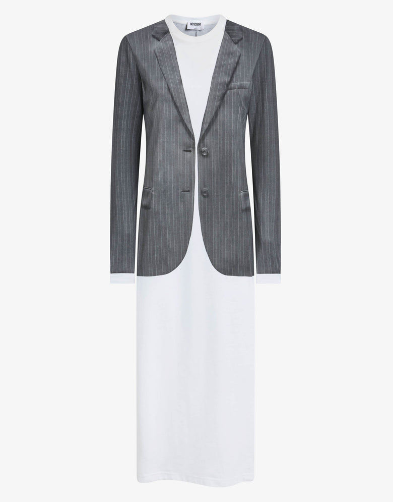 Vestido de jersey de algodón orgánico estampado Gris Moschino 3