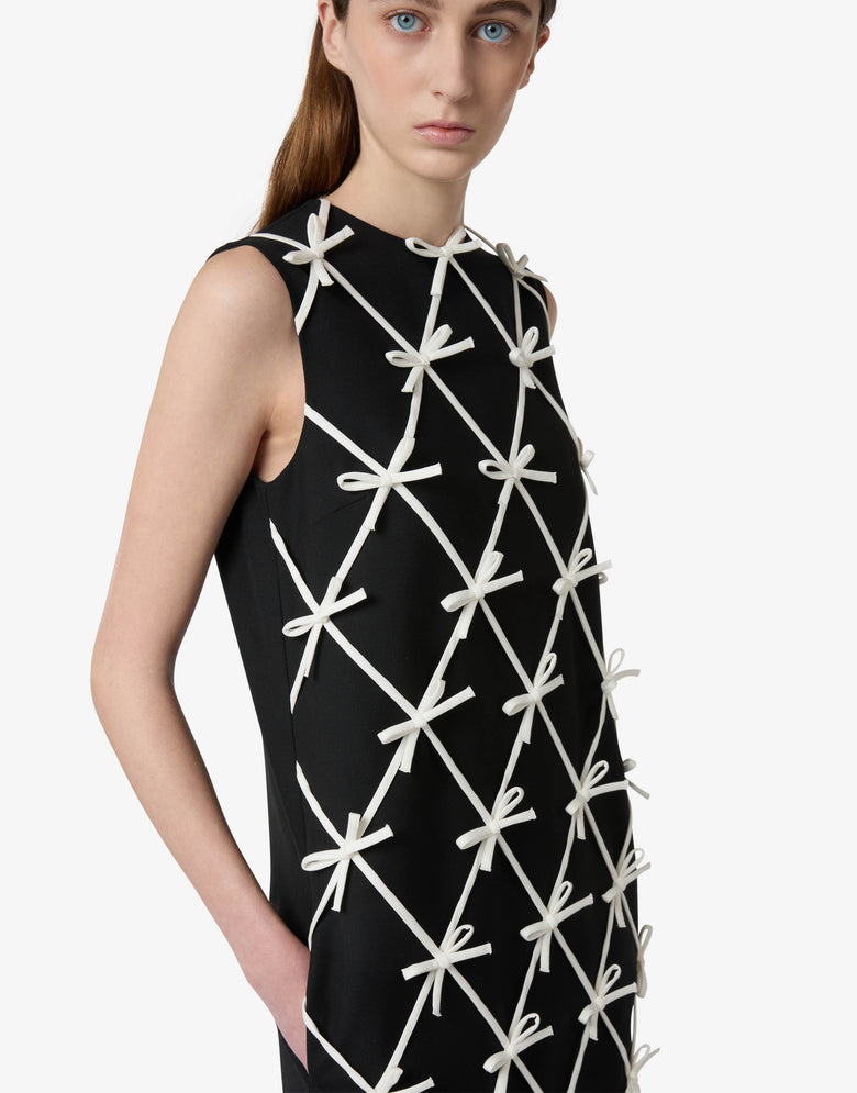 Woolen dress with bows Black Moschino 2