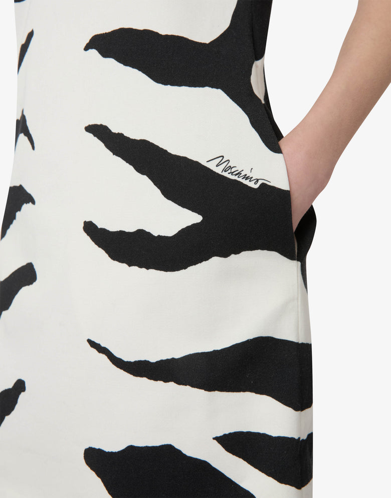 Vestido de algodón grueso estampado Blanco Moschino 2