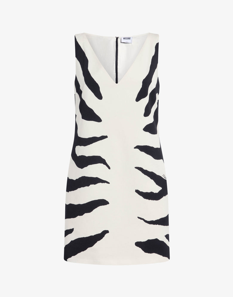 Vestido de algodón grueso estampado Blanco Moschino 3