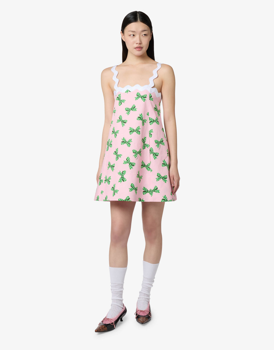 Vestido de popelín de algodón estampado Rosa claro Moschino 0