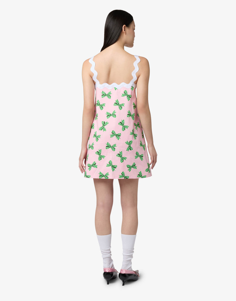 Vestido de popelín de algodón estampado Rosa claro Moschino 1