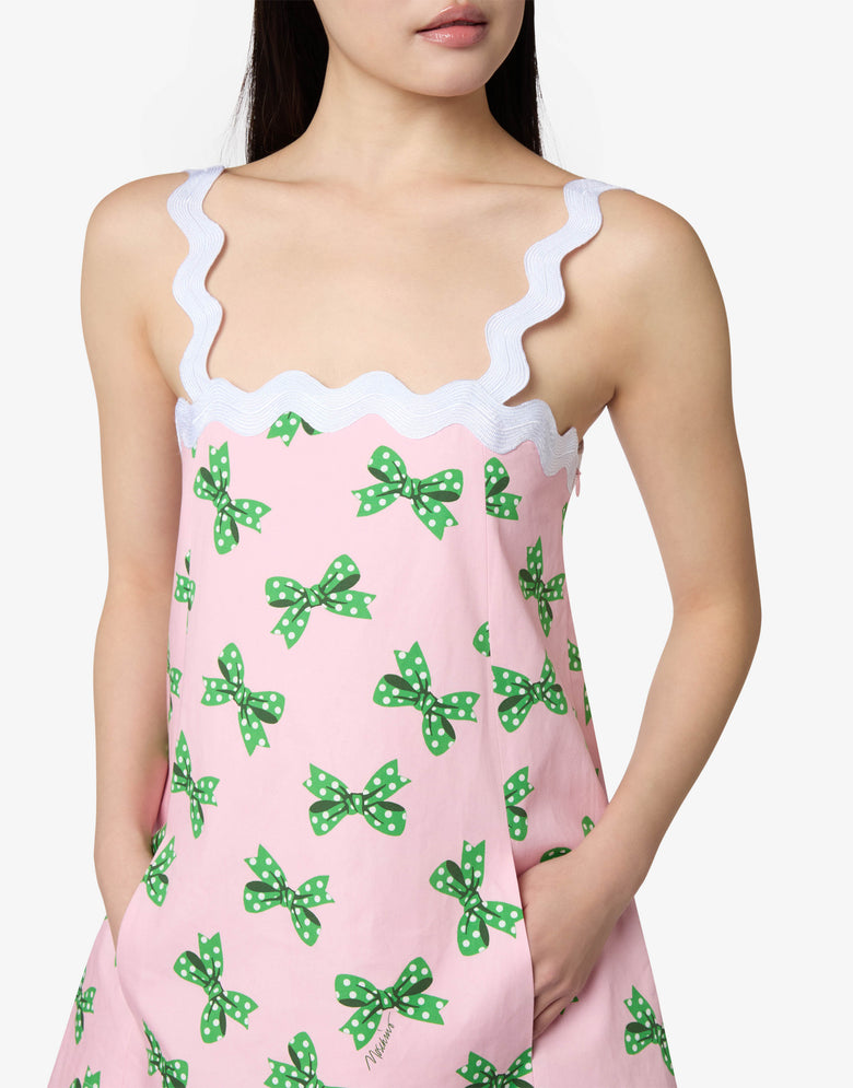 Vestido de popelín de algodón estampado Rosa claro Moschino 2