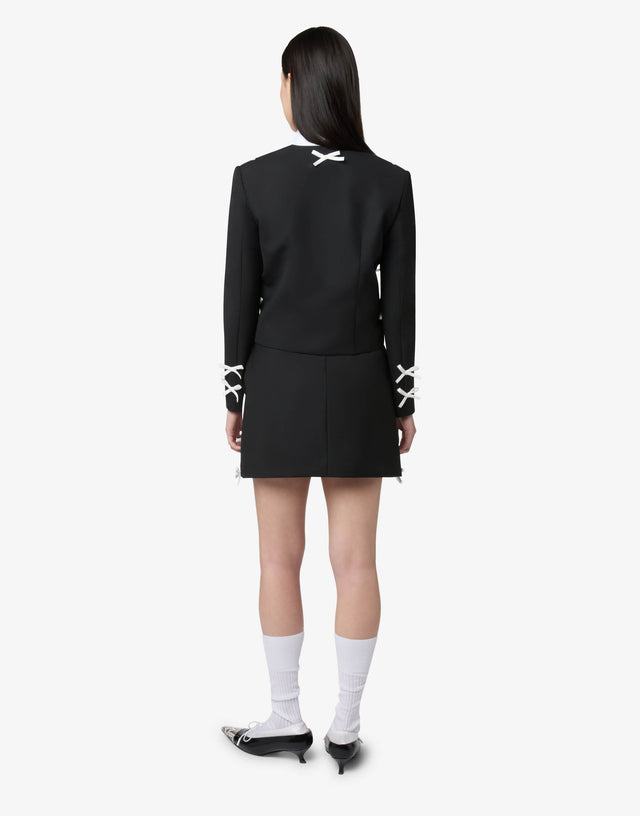 リボン付きウール生地のジャケット ブラック Moschino 1