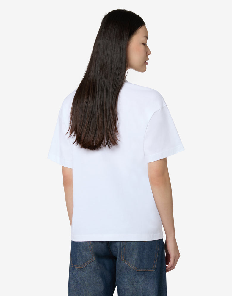 Camiseta de jersey de algodón orgánico Goose Blanco Moschino 1