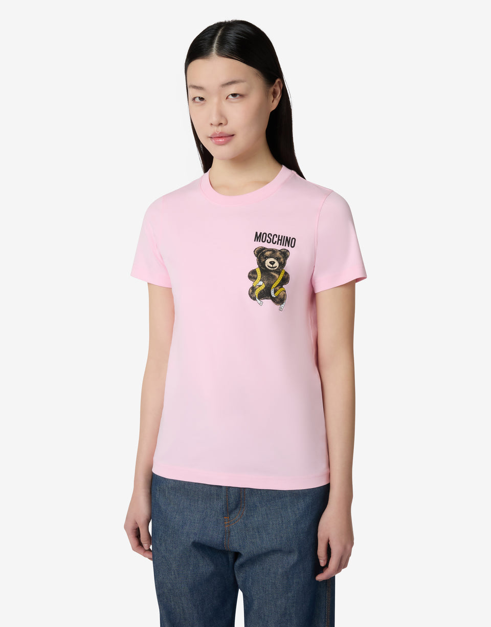 Moschino Teddy Bear Organic Cotton Jersey T-Shirt Pink Moschino 0