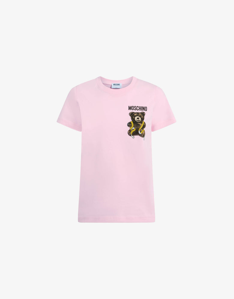 Moschino Teddy Bear Organic Cotton Jersey T-Shirt Pink Moschino 4