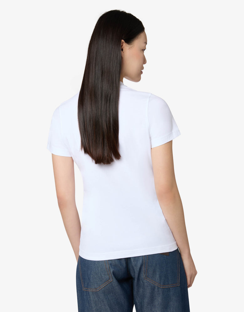 Goose Organic Cotton Jersey T-Shirt White Moschino 1