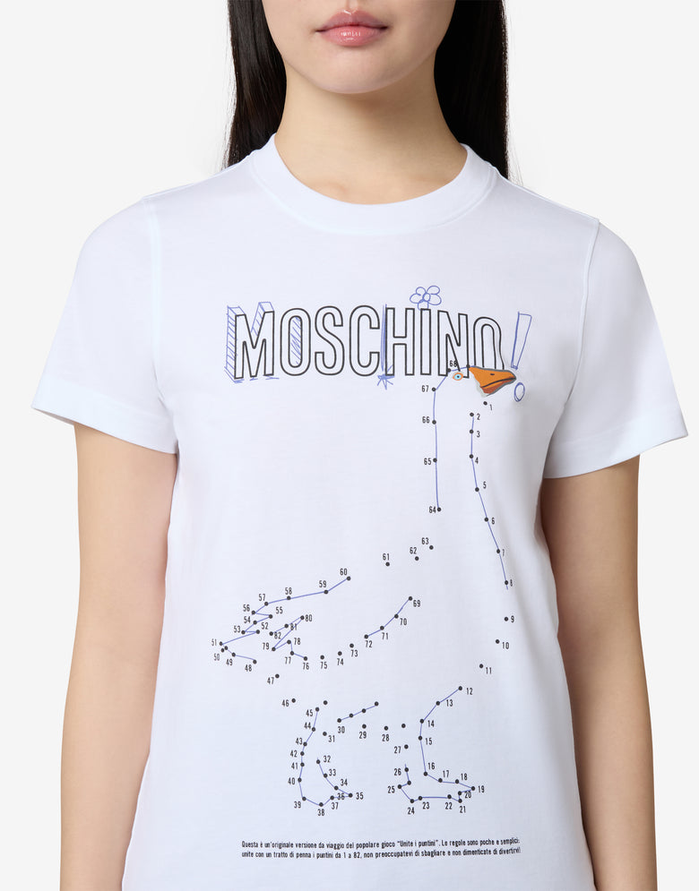 Goose Organic Cotton Jersey T-Shirt White Moschino 2