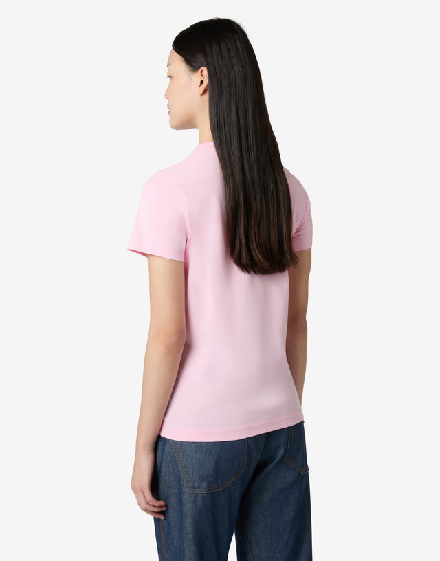 Bedrucktes T-Shirt aus Bio-Baumwolljersey Pink Moschino 1