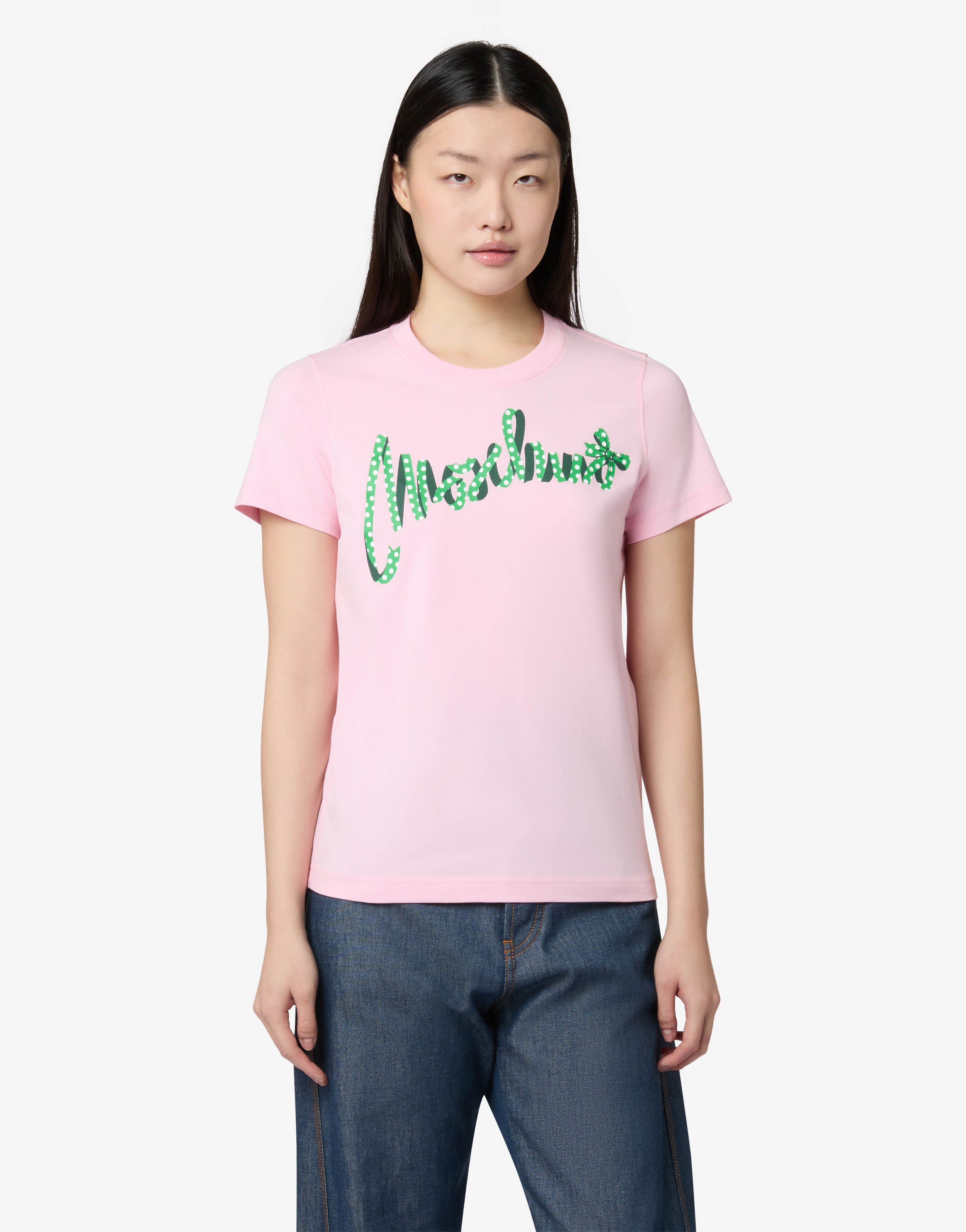 T-shirt in jersey di cotone organico stampata