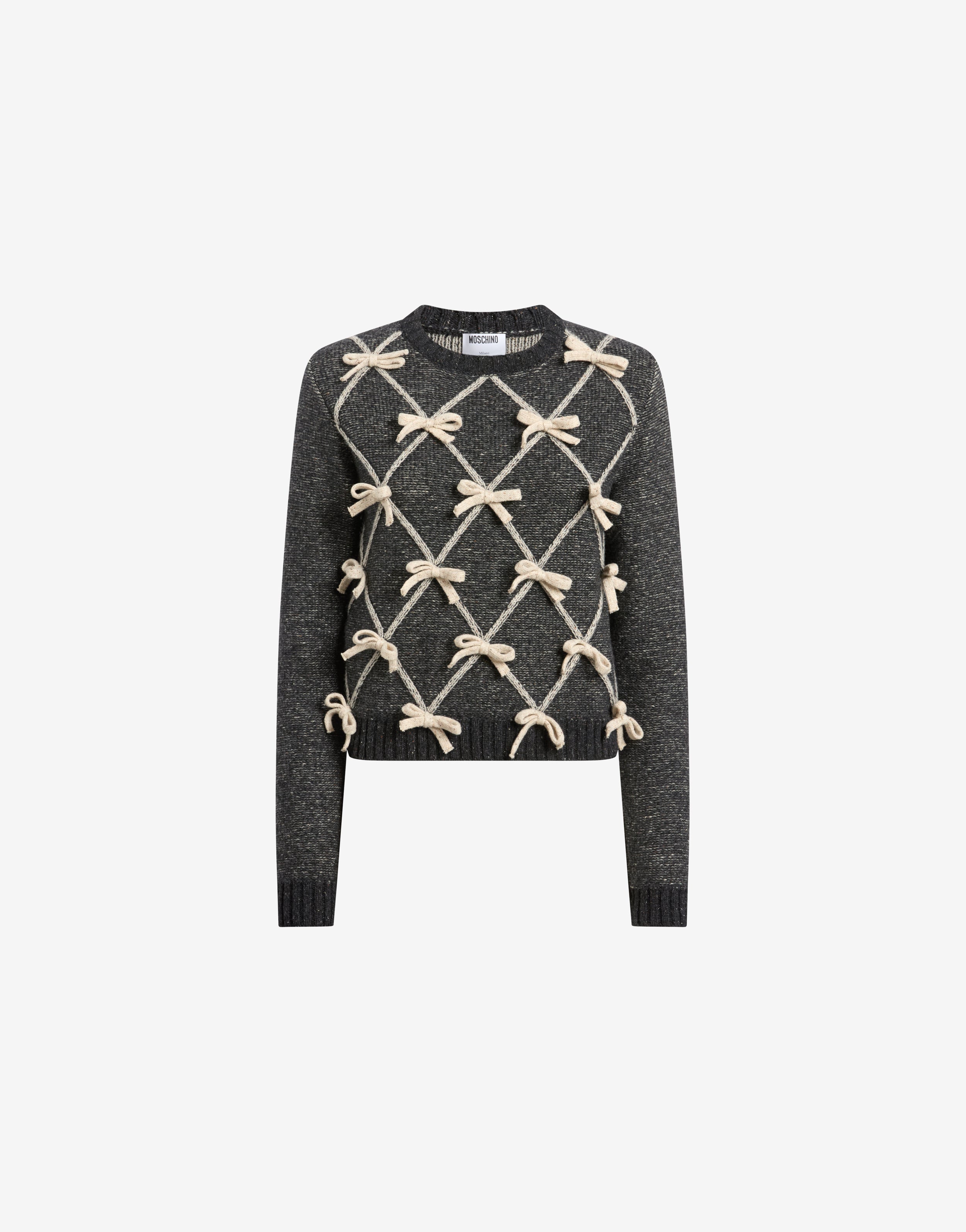 MOSCHINO  コラボニット Wool-and-silk blend sweater with bows | Moschino