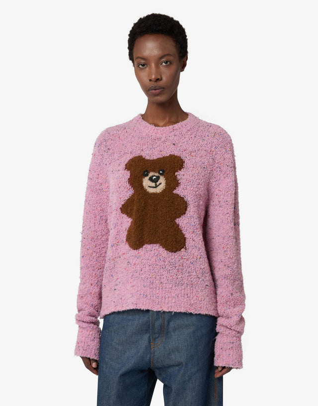Moschino Teddy Bear 羊毛混纺波纹针织衫 粉红色 Moschino 0