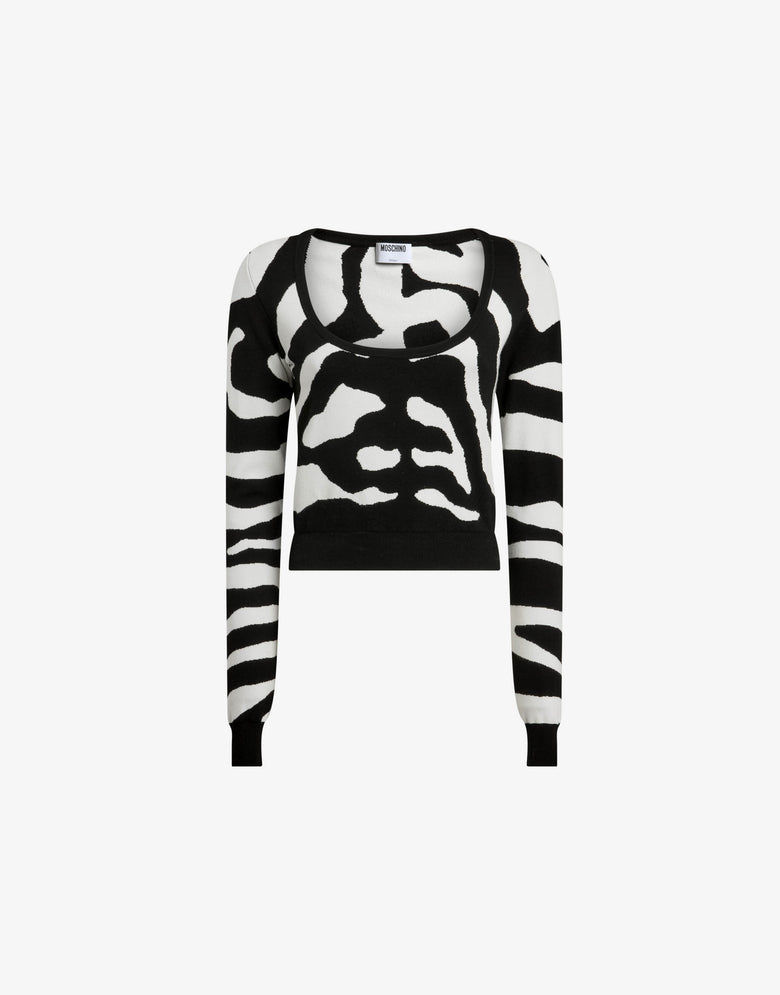 Pull à motifs Noir Moschino 4
