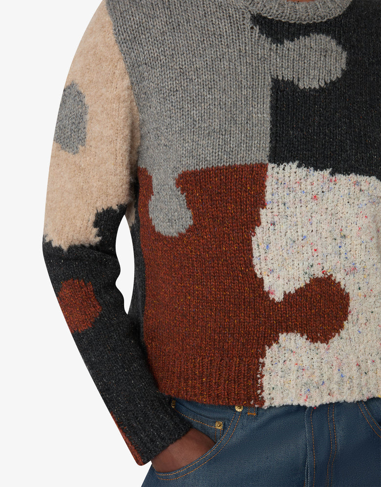 Inlaid wool-and-silk blend pullover Multicoloured Moschino 2