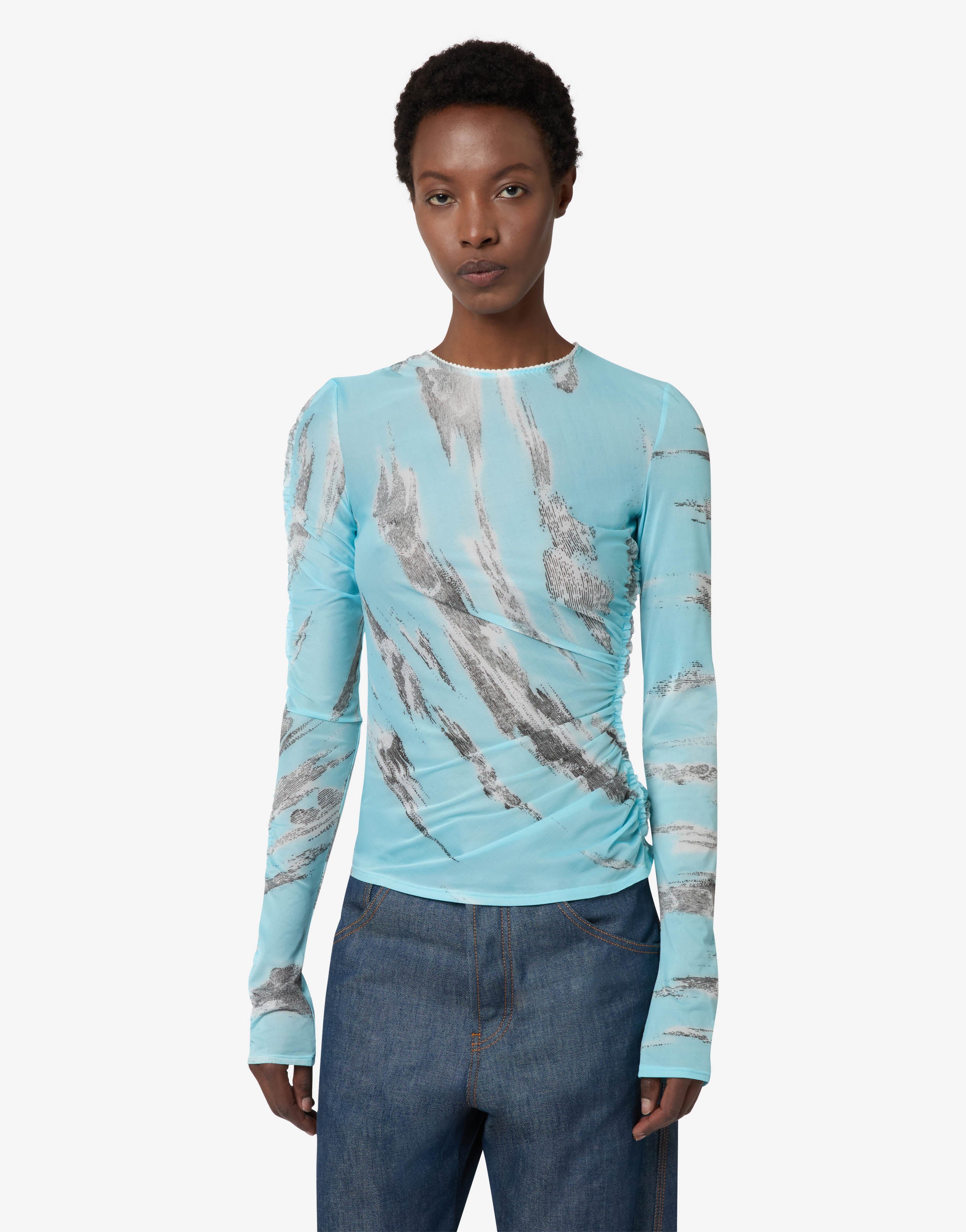 Maglia in tulle archive clouds