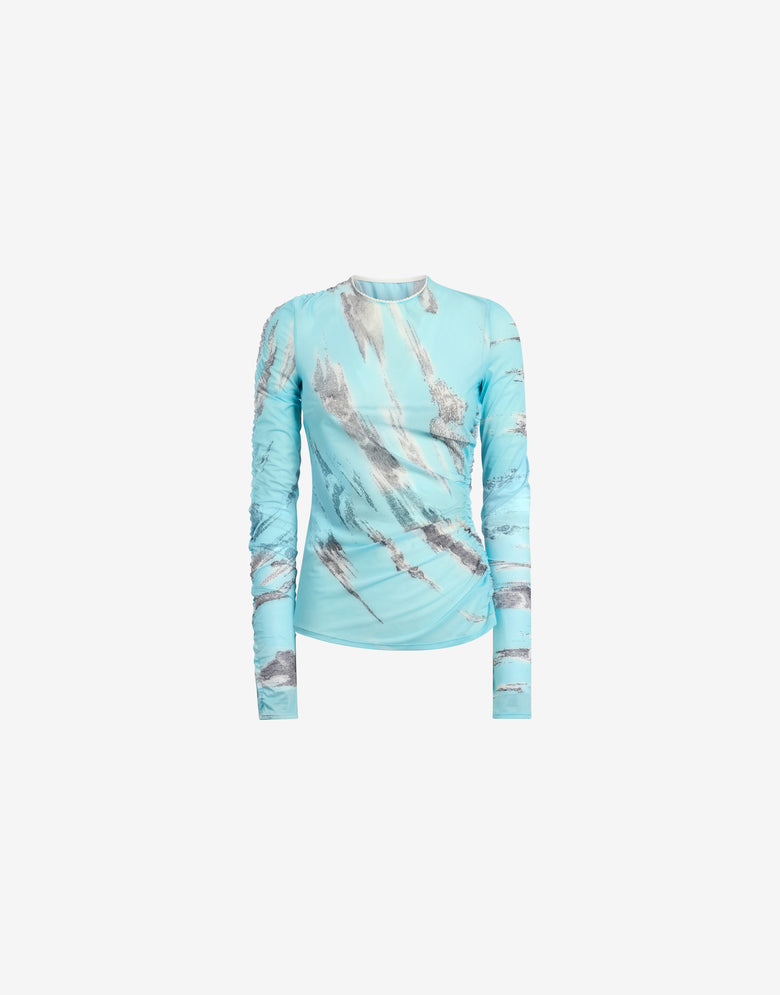 Archive Clouds Tulle Top Azure Moschino 4