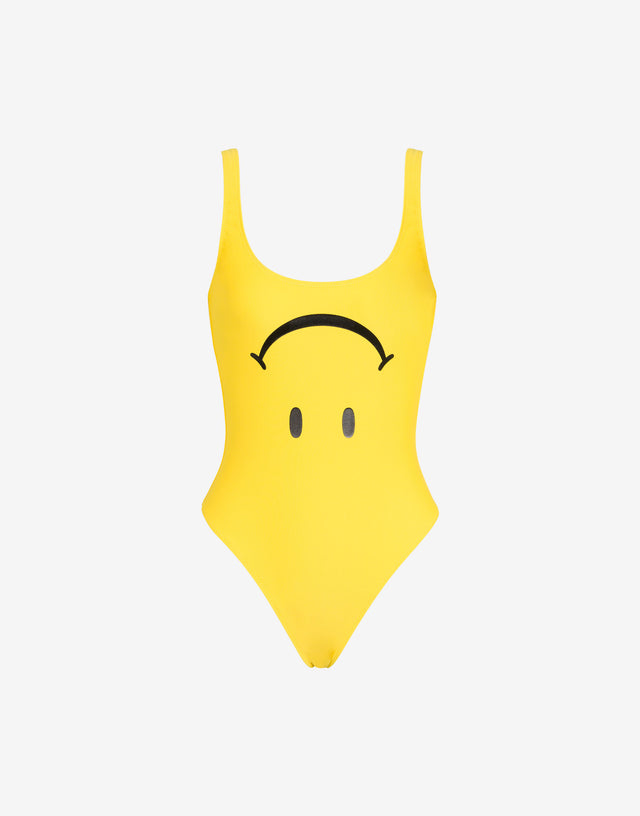 Smiley® Lycra one-piece swimsuit Yellow Moschino 0