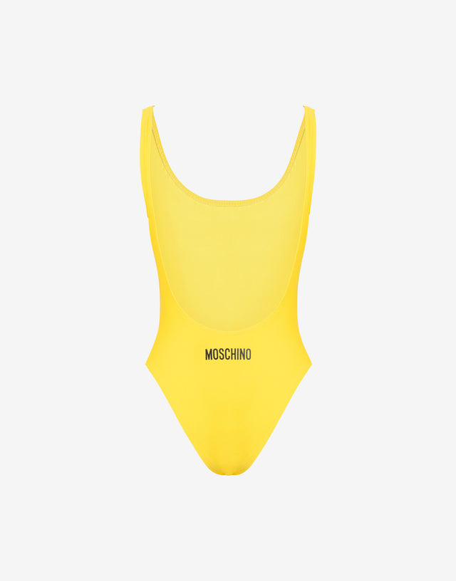 Smiley® Lycra one-piece swimsuit Yellow Moschino 1
